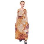 Burnt paper texture print design Kids  Short Sleeve Maxi Dress