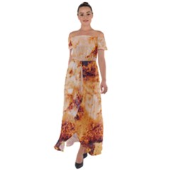 Off Shoulder Open Front Chiffon Dress 
