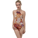 Burnt paper texture print design Go with the Flow One Piece Swimsuit