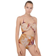 Scallop Top Cut Out Swimsuit 