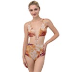 Burnt paper texture print design Tied Up Two Piece Swimsuit