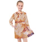 Burnt paper texture print design Kids  Quarter Sleeve Shirt Dress