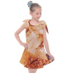 Burnt paper texture print design Kids  Tie Up Tunic Dress