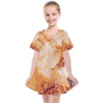 Burnt paper texture print design Kids  Smock Dress