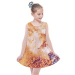 Burnt paper texture print design Kids  Summer Dress