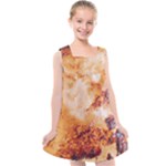 Burnt paper texture print design Kids  Cross Back Dress