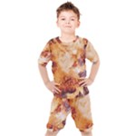 Burnt paper texture print design Kids  T-Shirt and Shorts Set