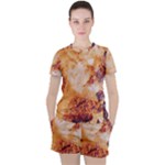 Burnt paper texture print design Women s T-Shirt and Shorts Set