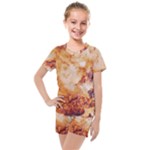 Burnt paper texture print design Kids  Mesh T-Shirt and Shorts Set