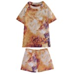 Burnt paper texture print design Kids  Swim T-Shirt and Shorts Set