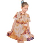 Burnt paper texture print design Kids  Short Sleeve Shirt Dress