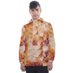 Burnt paper texture print design Men s Front Pocket Pullover Windbreaker