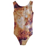 Burnt paper texture print design Kids  Cut-Out Back One Piece Swimsuit