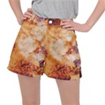 Burnt paper texture print design Women s Ripstop Shorts