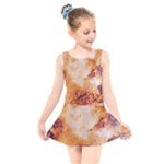 Burnt paper texture print design Kids  Skater Dress Swimsuit