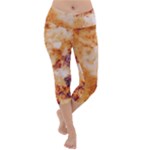Burnt paper texture print design Lightweight Velour Capri Yoga Leggings