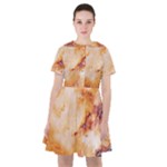 Burnt paper texture print design Sailor Dress
