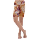 Burnt paper texture print design Kids  Lightweight Velour Cropped Yoga Leggings