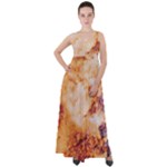 Burnt paper texture print design Empire Waist Velour Maxi Dress
