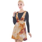 Burnt paper texture print design Plunge Pinafore Velour Dress