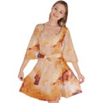 Burnt paper texture print design Velour Kimono Dress