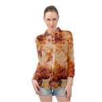 Burnt paper texture print design Long Sleeve Chiffon Shirt
