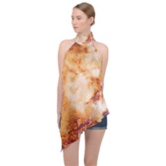 Halter Asymmetric Satin Top 