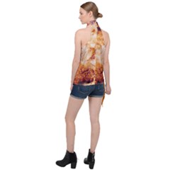 Halter Asymmetric Satin Top 