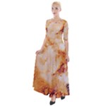 Burnt paper texture print design Half Sleeves Maxi Dress