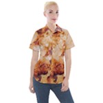 Burnt paper texture print design Women s Short Sleeve Pocket Shirt