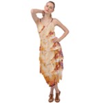 Burnt paper texture print design Layered Bottom Dress