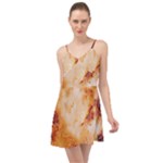 Burnt paper texture print design Summer Time Chiffon Dress