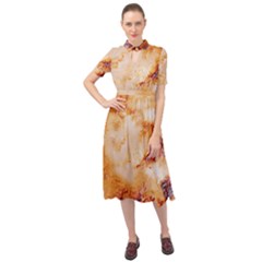 Keyhole Neckline Chiffon Dress 