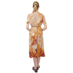 Keyhole Neckline Chiffon Dress 