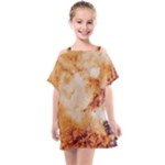 Burnt paper texture print design Kids  One Piece Chiffon Dress
