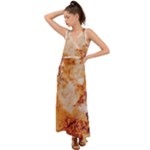 Burnt paper texture print design V-Neck Chiffon Maxi Dress