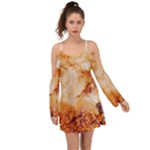 Burnt paper texture print design Boho Dress