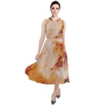 Burnt paper texture print design Round Neck Boho Dress