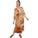 Burnt paper texture print design Grecian Style  Maxi Dress