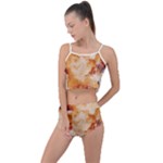 Burnt paper texture print design Summer Cropped Co-Ord Set
