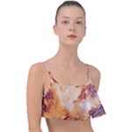Burnt paper texture print design Frill Bikini Top