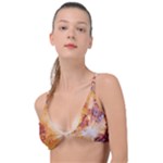 Burnt paper texture print design Knot Up Bikini Top