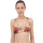 Burnt paper texture print design Classic Banded Bikini Top