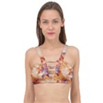 Burnt paper texture print design Cage Up Bikini Top