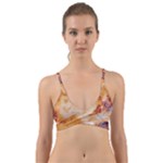 Burnt paper texture print design Wrap Around Bikini Top