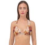 Burnt paper texture print design Double Strap Halter Bikini Top