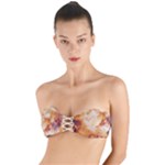 Burnt paper texture print design Twist Bandeau Bikini Top