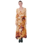 Burnt paper texture print design Button Up Maxi Dress