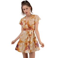 Flutter Sleeve Wrap Dress 