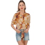 Burnt paper texture print design Tie Front Shirt 